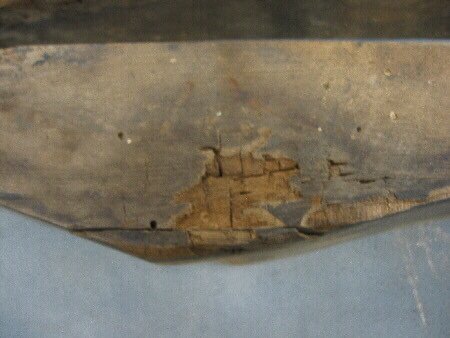 Close up of rotten part